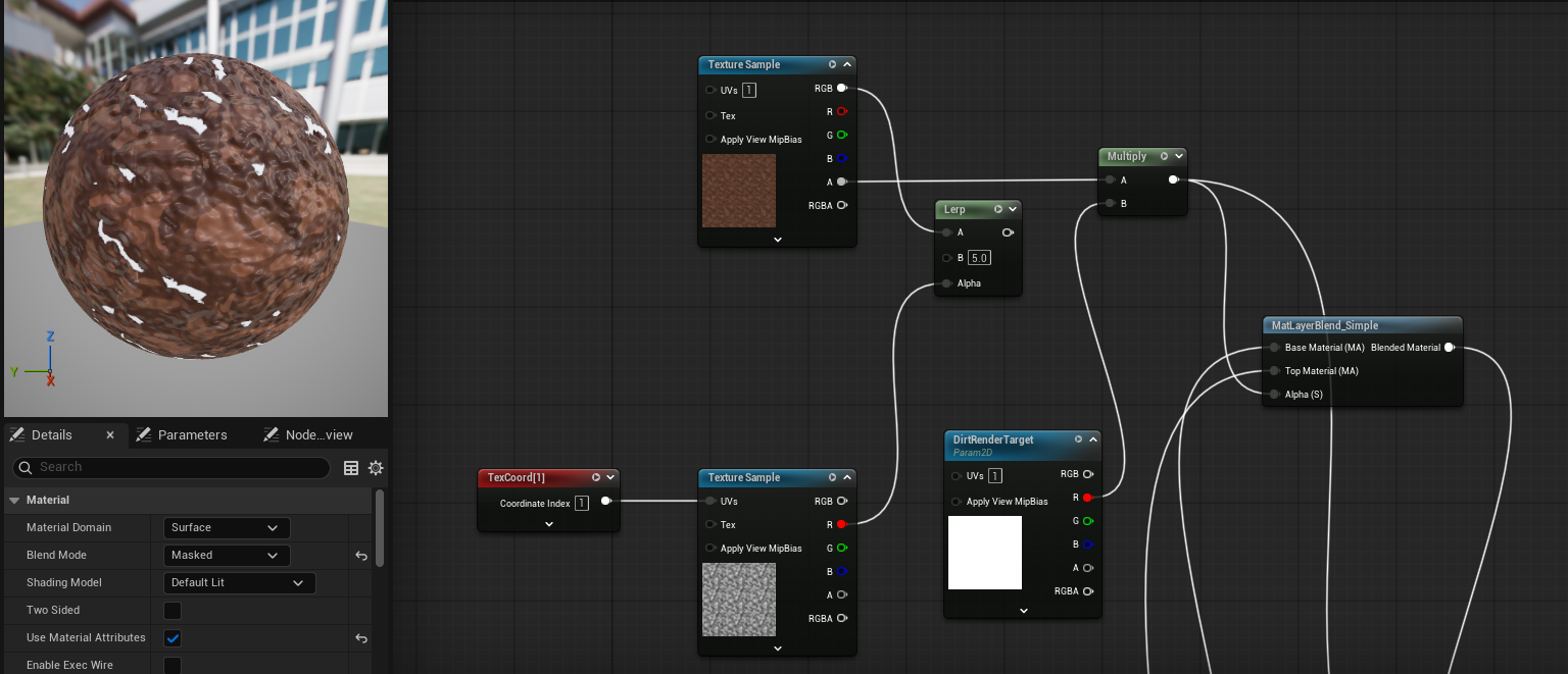 Render target Material Setup